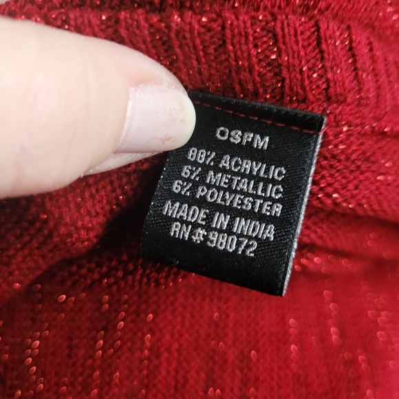 Red Shimmer Oversized Cardigan - Picture 7 of 7